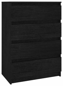 808107 vidaXL Dulap lateral, negru, 60x36x84 cm, lemn masiv de pin
