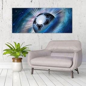 Tablou - Fotbal în spațiu (120x50 cm)