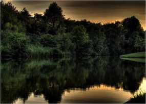 Tablou cu lac în pădure (70x50 cm)