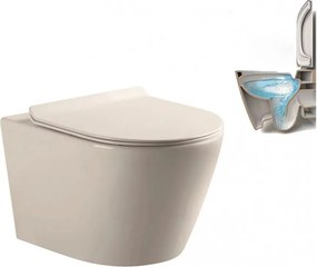 Set vas WC suspendat Inter Ceramic Rimless cu capac softclose finisaj alb lucios