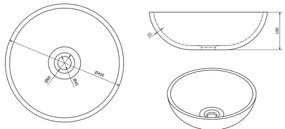 Sapho - Lavoar pentru blat PRIORI Ø 42 cm ceramică/verde
