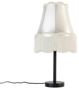 Lampă de masă clasică neagră cu abajur crem Granny 30 cm - Simplo