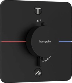 Baterie dus termostatata incastrata negru mat Hansgrohe ShowerSelect Comfort Q 2 functii