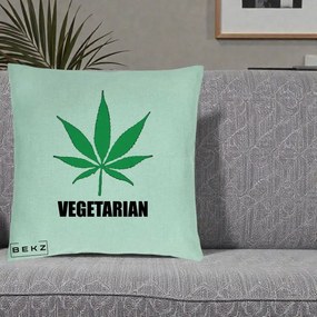 Perna Decorativa Vegetarian cu Frunza, 40x40 cm, Verde Menta, Husa Detasabila, Perna Inclusa, BEKZ®
