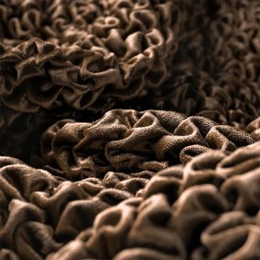Huse bielastice VELVET maro fotoliu triplu (l. 170 - 220 cm)