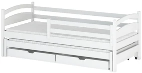 Pat pentru copii 90 x 200 cm Tiana (cu somieră și sp. depozitare) (Alb). Promo -10%. 1013113