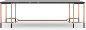 Masă lemn masiv Dining Negru-Rose Gold L 240 x A 95 x H 75 cm - Marmura naturala