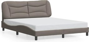 vidaXL Cadru de pat fără saltea, Hvar, gri taupe, 160x200 cm, textil