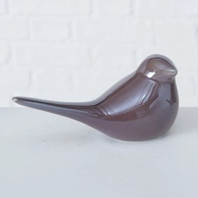 Decoratiune Bird, 16x7x7 cm, dolomita, mov inchis