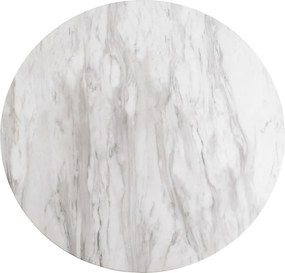 Masă de dining rotundă Bolzano 110x75 cm alb-alamă