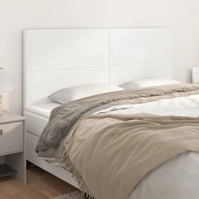 vidaXL Tăblii de pat, 4 buc, alb, 80x5x78/88 cm, piele ecologică