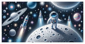 Tablou cosmonaut printre planete