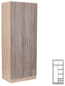 Dulap Miami 80x205 cm stejar York-stejar Sonoma