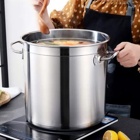 Oala cu capac Rosberg R51211C45, 71,5 litri, 45x45 cm, Inox