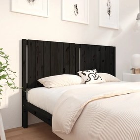 818879 vidaXL Tăblie de pat, negru, 155,5x4x100 cm, lemn masiv de pin