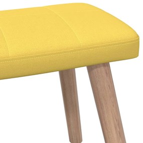 Scaun relaxare cu taburet, galben mustar, textil 1, galben mustar, Cu suport de picioare