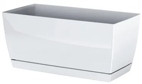 Ghiveci din plastic Coubi Case, cu vas, alb, 39 cm