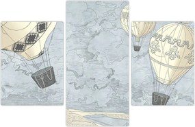 Tablou - Baloane deasupra orașului, nuanțe reci (90x60 cm)