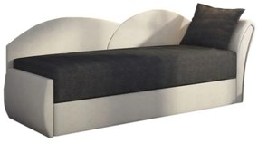 Supermobel Canapea extensibilă AGATA, 200x80x75, negru + gri (alova04/alova10), dreapta