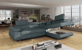 Colțar albastru extensibil/cu spațiu de depozitare (cu colț pe partea dreaptă/în formă de ”L”) Anton – ELTAP