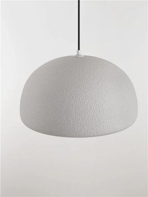 Lustra suspendata cu textura granulata Davo 43cm, gri piatra