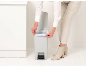 Coș cu pedală Brabantia StepUp 1008480, 16 L, Materiale ecologice, Deschidere mare, Gri deschis