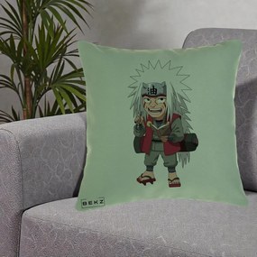 Perna Personalizata Naruto Jiraiya Sensei Chibi, 40x40 cm, Verde, Husa Detasabila, Perna Inclusa, BEKZ®