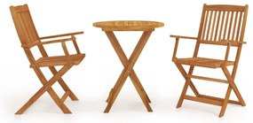 vidaXL Set mobilier bistro pliabil, 3 piese, lemn masiv de acacia