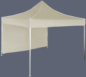 Pavilion de grădină 3x3m – din aluminiu, 1 perete lateral, Bej