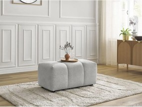 Taburet gri deschis cu tapițerie din chenille Roxelane – Bobochic Paris