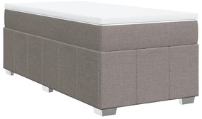 3285439 vidaXL Pat box spring cu saltea, gri taupe, 90x190 cm, textil