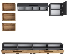 Living haaus Haga V18, Antracit/Stejar Wotan, L 240 cm