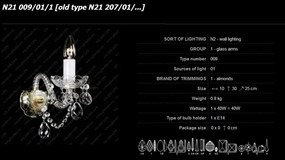 Aplica de perete cristal Bohemia N21 009/01/1,lip