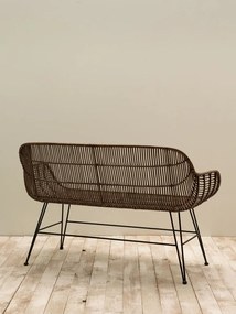 Bancheta natur, din rattan, Cappuccino