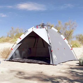 vidaXL Cort camping 3 persoane gri impermeabil setare rapidă