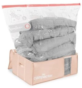 Cutii de depozitare pentru haine 3 buc. din plastic cu vacuum 65x45x27 cm Pink Edition – Compactor
