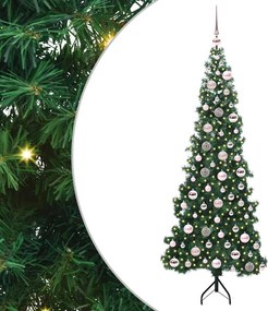 vidaXL Pom de Crăciun Artificial pentru Colț Verde 180 cm PVC și Metal