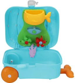 Set de jucării de nisip în cutie, 7 buc, albastru