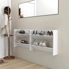 Pantofare de perete, 2 buc., alb extralucios, 80x18x60 cm, PAL 2, Alb foarte lucios, 1, 80 x 18 x 60 cm, 80 x 18 x 60 cm