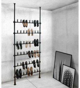 Wenko Cuier telescopic pentru 48 perechi depantofi Herkules Shoes, negru