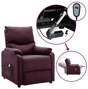 3098437 vidaXL Fotoliu de masaj rabatabil electric, violet, textil