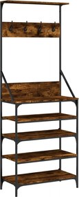 vidaXL Suport de haine cu raft de pantofi stejar fumuriu, 70x34x184 cm