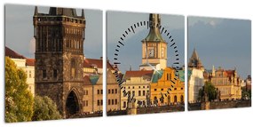 Tablou - Podul lui Carol (cu ceas) (90x30 cm)