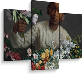 Tablou - Frédéric Bazille, Young Woman with Peonies, reproducere (90x60 cm)