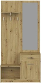 Mobilier hol PERGO, stejar artisan, PAL, 90x30x184 cm