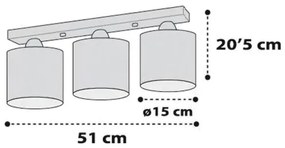 Dalber D-41413H -  Plafoniera CLOUDS 3xE27/60W/230V