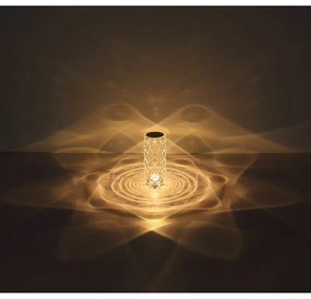 Lampa de masa cu baterii, plastic transparent cu efect de cristal Gixi alb 9cm