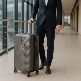 Valiză medie TravelLux Pro cu hardtop 42x65x24 cm gri închis