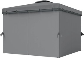 Outsunny Pavilion aprox. 3 x 3 m rezistent la apă Stabil Rezistent la iarnă Pavilion de grădină cu acoperiș dublu Plase anti-țânțari cu fermoar | Aosom Romania