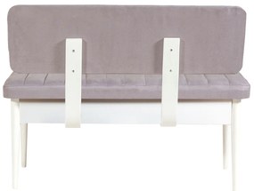 Masă de sufragerie extensibilă cu 2 scaune și 2 bănci Vlasta (alb + gri). 1072200